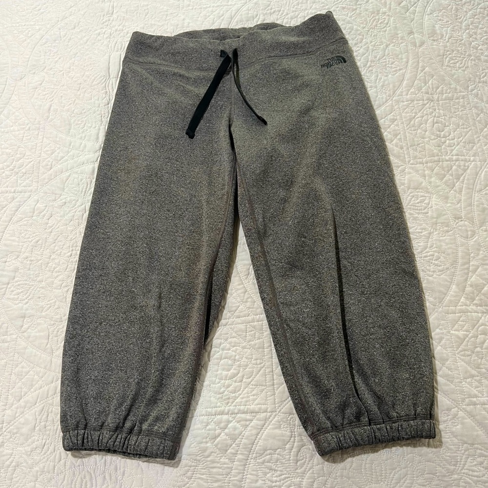 The North Face Womens Gray Knit Cropped Jogger Sweatpants Sz Medium